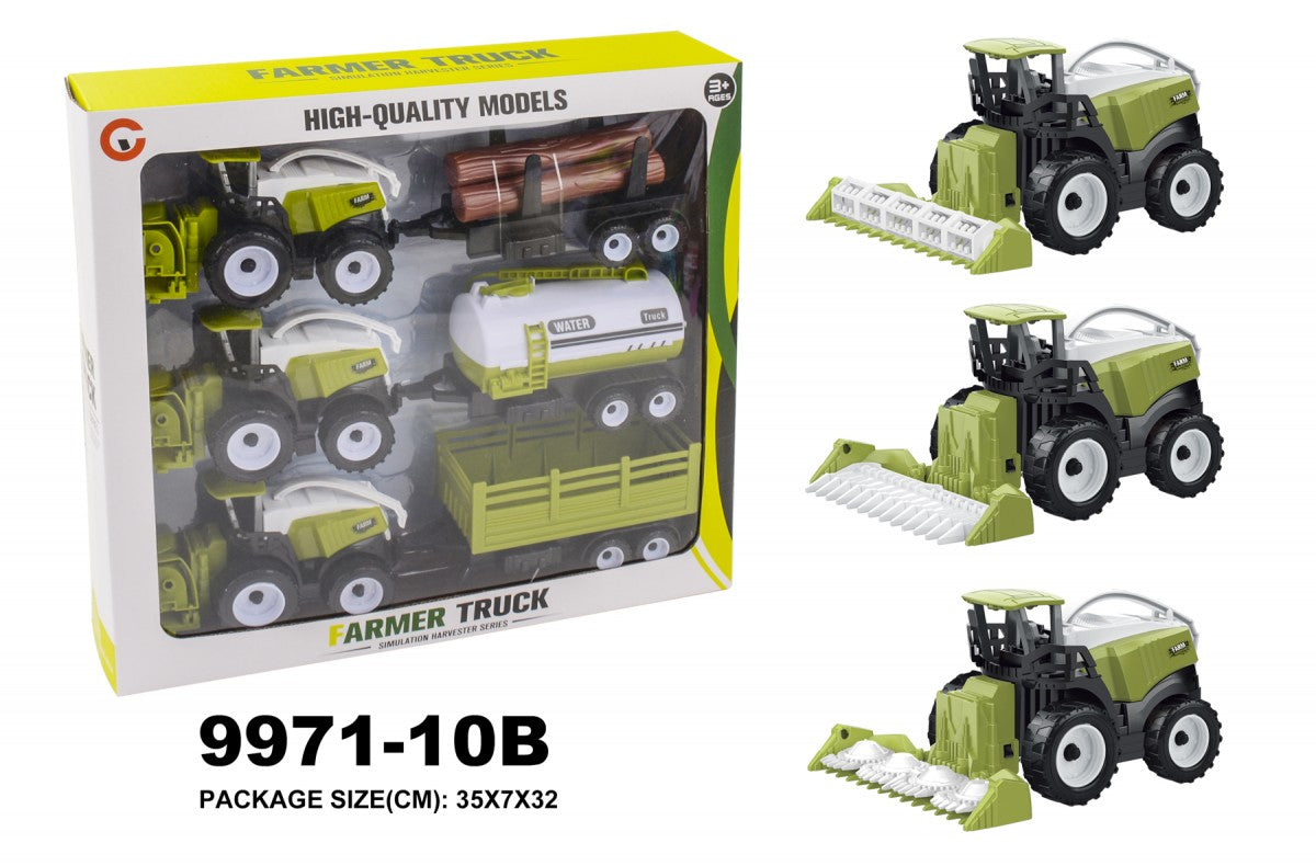 9971-10B 3-Piece Tractor with Trailer Set – Realistic Farm Vehicle Toy for Kid