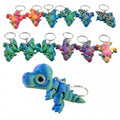 U-036 x12 3D Dinosaur Keyring Big Eyes