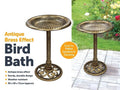 Bird Bath Antique Brass Effect Garden Decoration 2407
