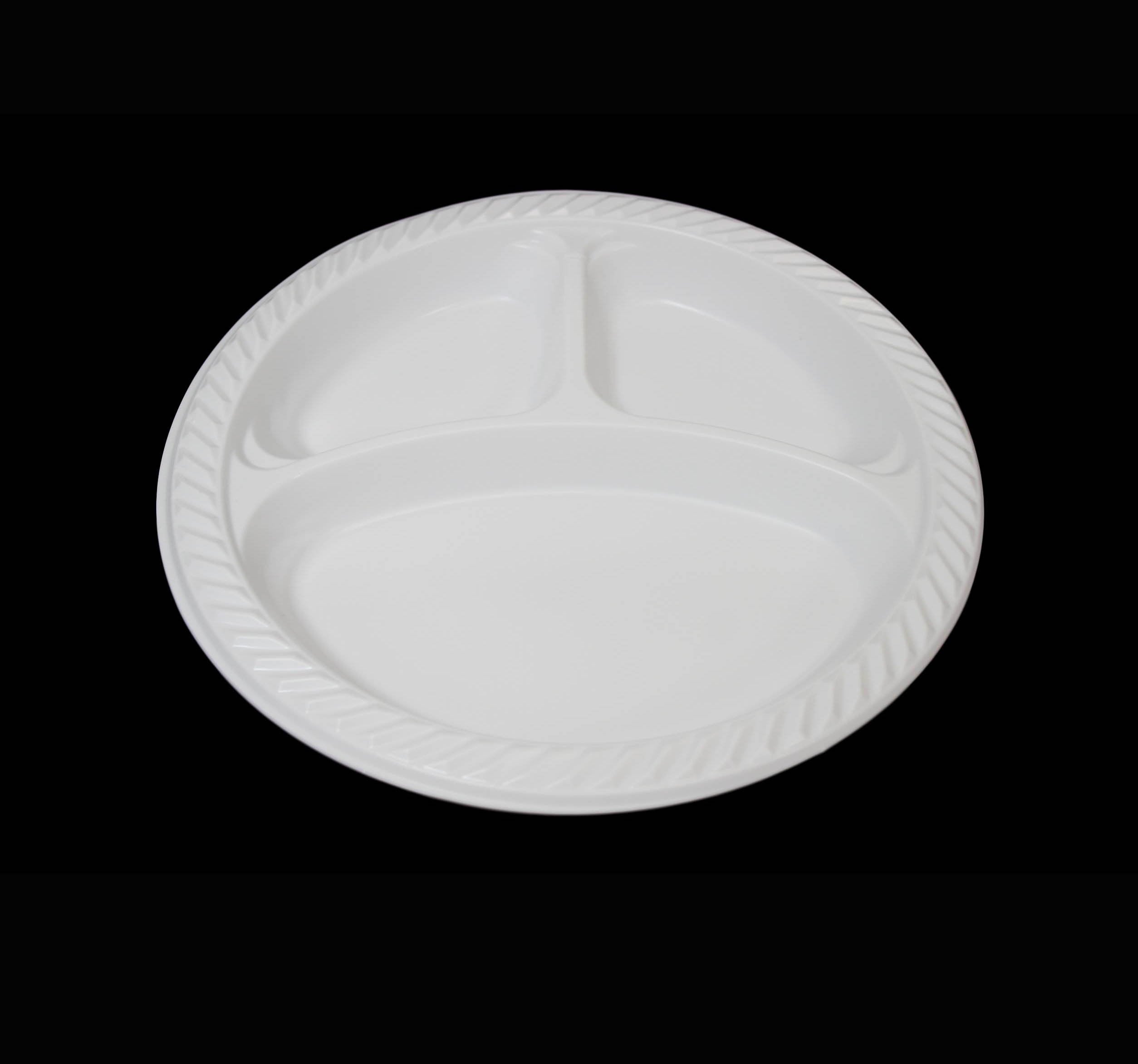10" Disposable White Plastic Plate Pack of 50 24427