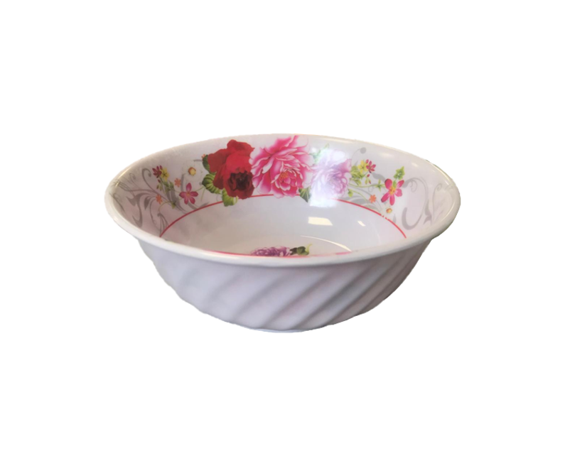 Plastic Bowl with Floral Design 17 x 6.5 cm Assorted Designs 2891
