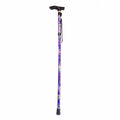 Adjustable Folding Metal Cane Easy Grip Walking Stick Mobility Cane with Floral Print 80cm Assorted Colours 4733