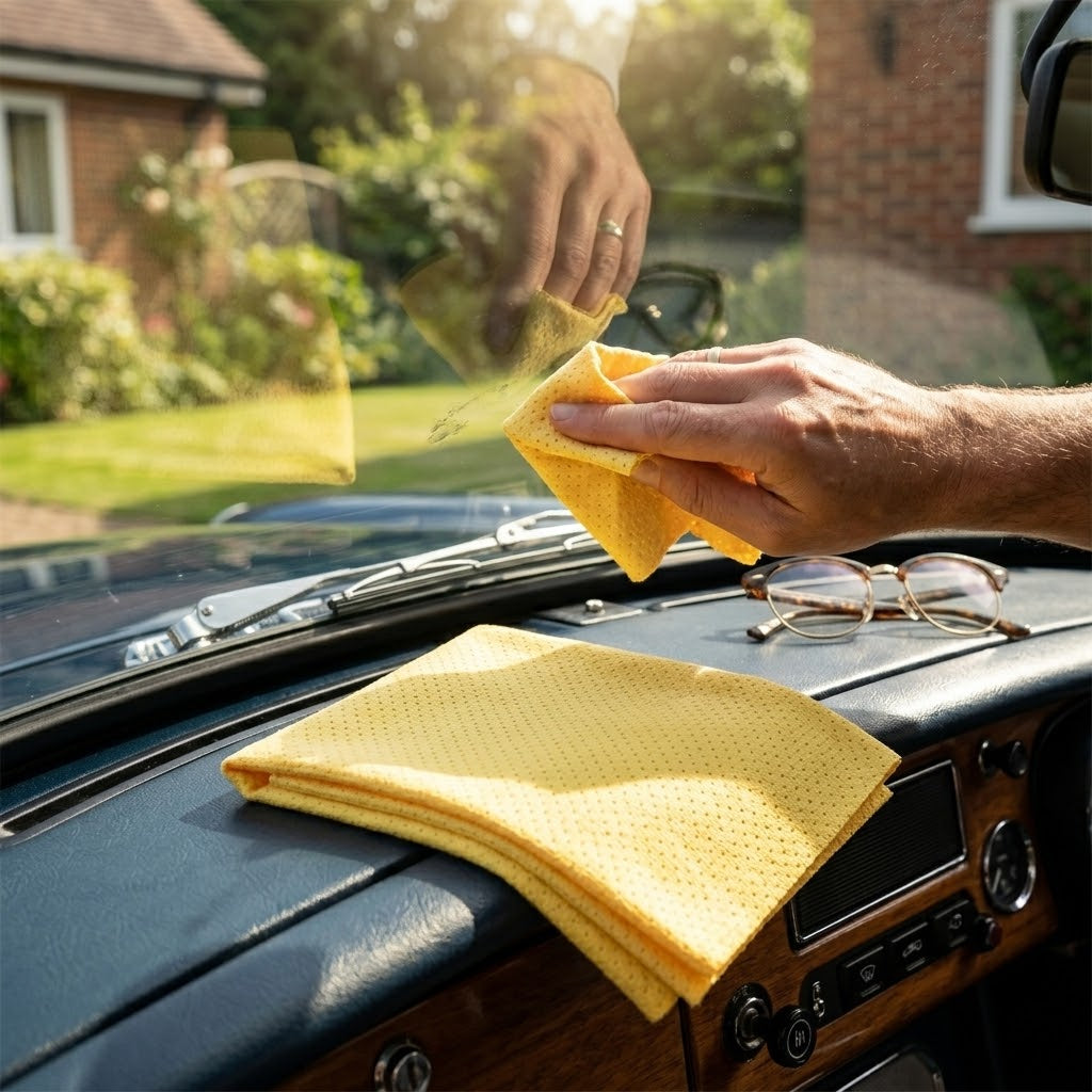 Yellow Microfibre Windshield and Glasses Cleaning Cloth 30 x 30 cm SKU 7467