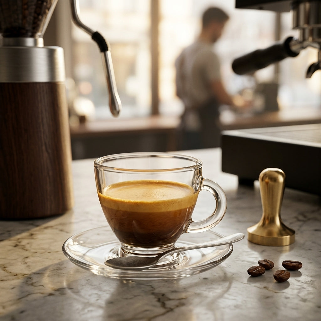 Roma Espresso Cup Glasses 95cc Set of 12 – 6 Cups & 6 Saucers, SKU ROMAS1/9195