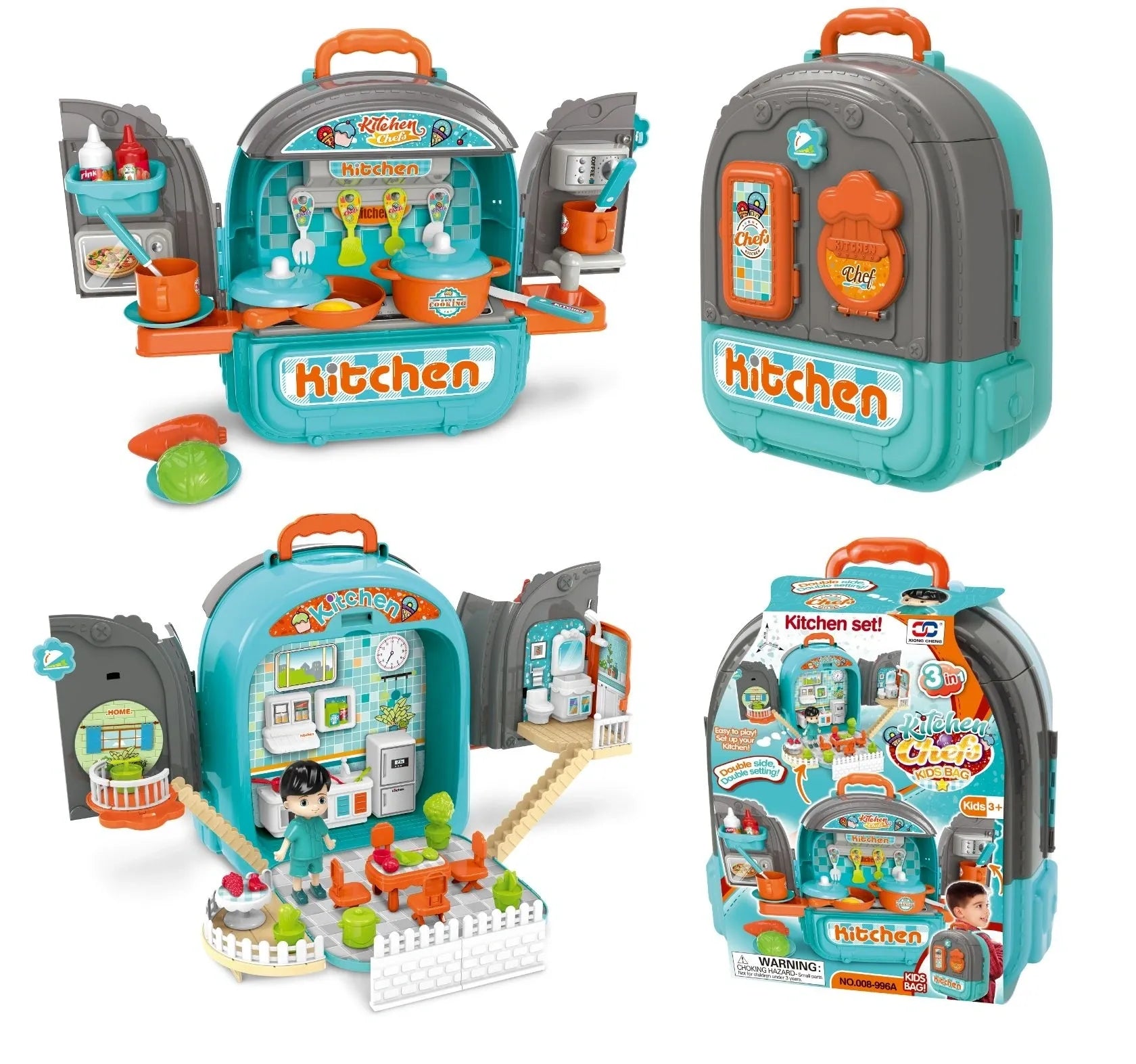 008-996A Kitchen Chef 3 in 1 Accessories Backpack
