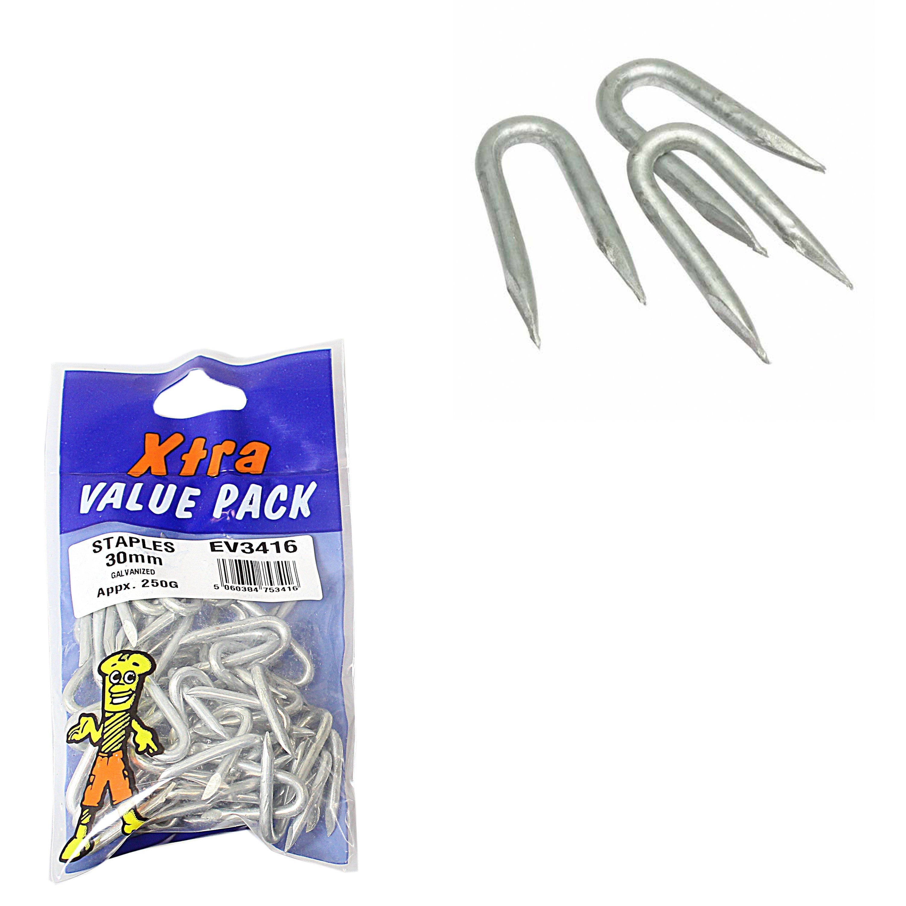 30mm Galvanised Staples 250g Xtra Value Diy 3416