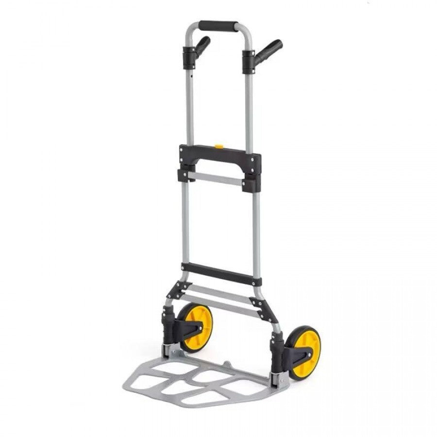 0809-SW-11A Folding Hand Truck &amp; Dolly | 275 lbs Capacity | Heavy-Duty Aluminum Luggage Cart with Telescoping Handle &amp; Rubber Wheels