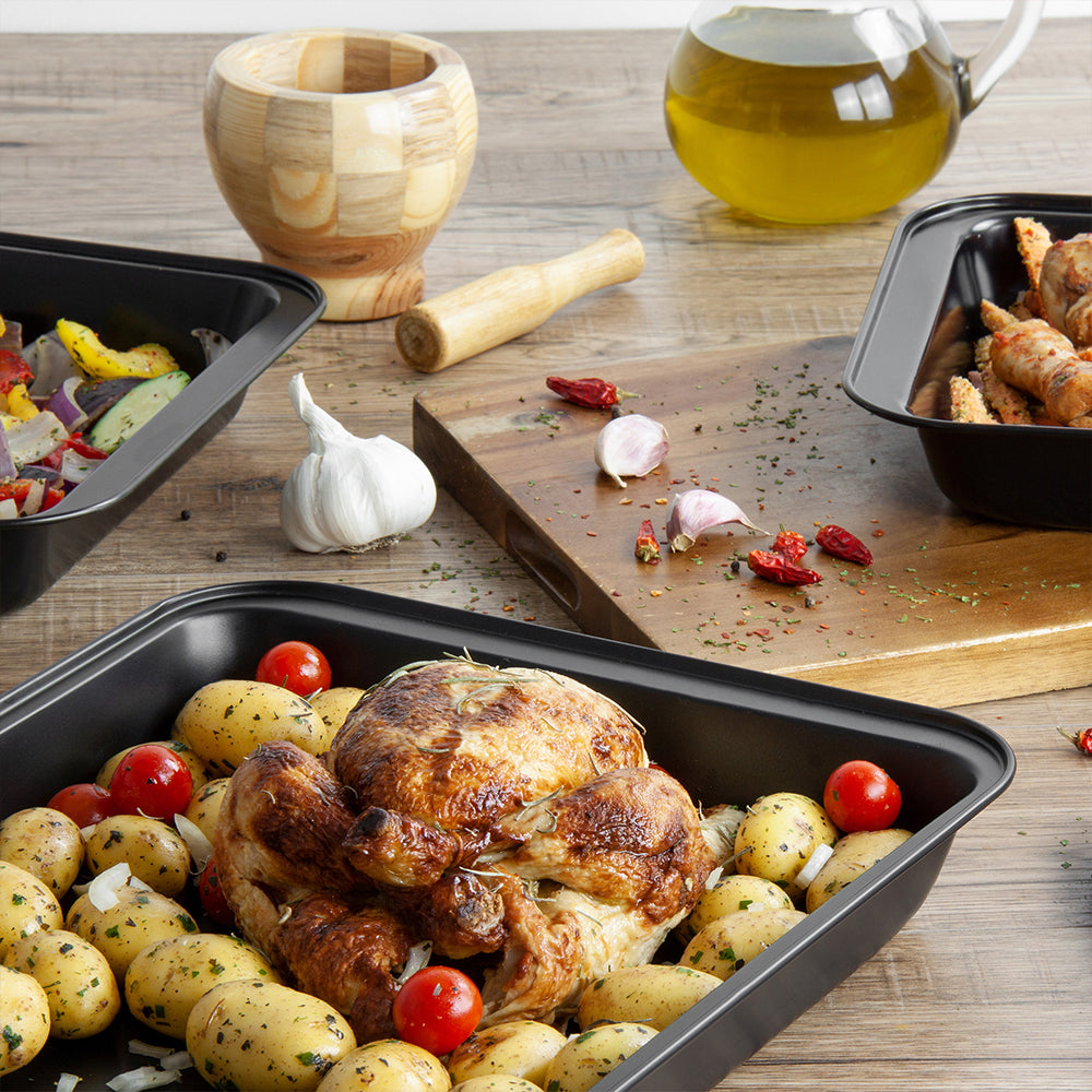 SQ Professional Oven Roasting Baking Tray Set of 3 Assorted Sizes P99179 / 3162