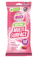 Buzz Multi Surface Antibacterial Wipes 50 Pack Rhubarb 321593 / 324255