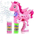 1052B Unicorn Bubble Gun Light Up And Music Assorted Colours (Blue, White, Pink)