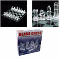 Traditional Glass Chess Set Board Game 32 Pieces 22 x 22cm 3163