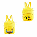 Children's Fuzzy Yellow Emoji Style Backpack 28 x 24 cm Assorted Designs 3950