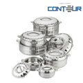 SQ Professional Jumbo Range Contour Stainless Steel Hot Pot Set of 6 3477