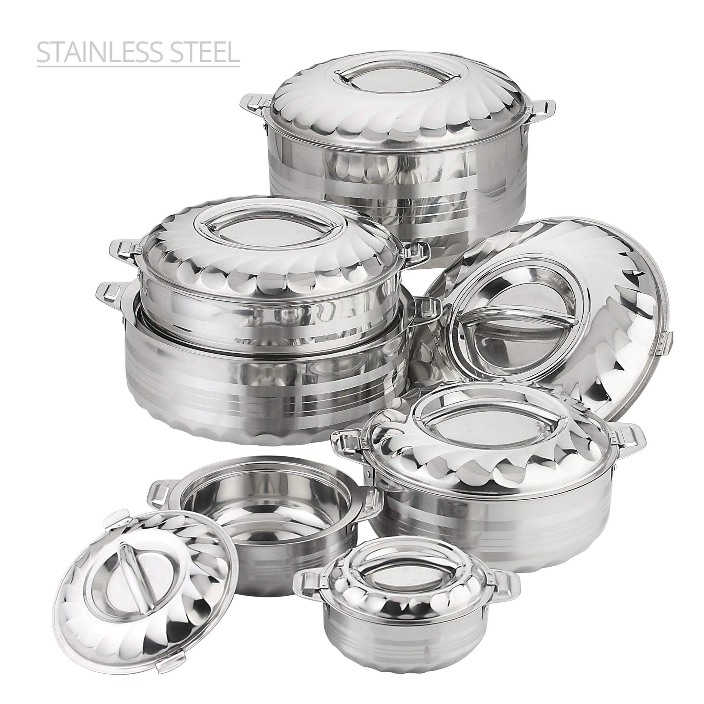 SQ Professional Jumbo Range Contour Stainless Steel Hot Pot Set of 6 3477