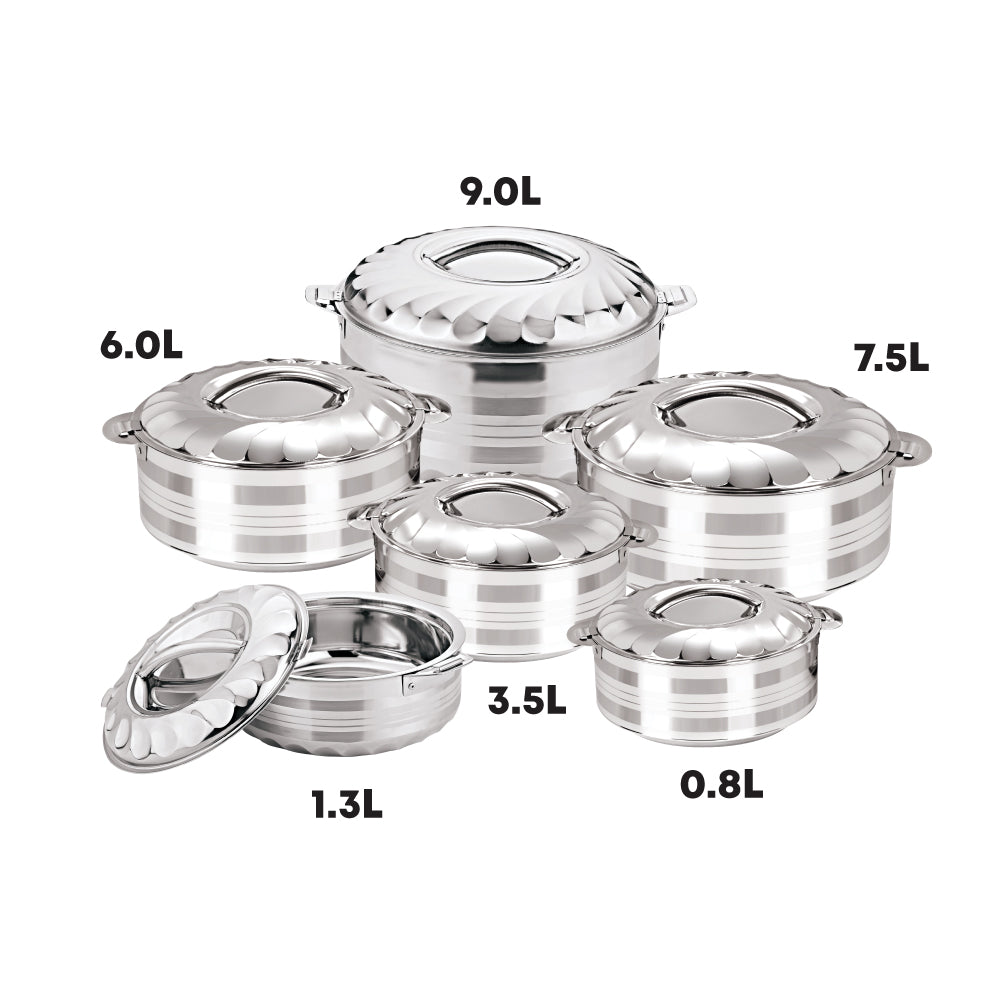 SQ Professional Jumbo Range Contour Stainless Steel Hot Pot Set of 6 3477