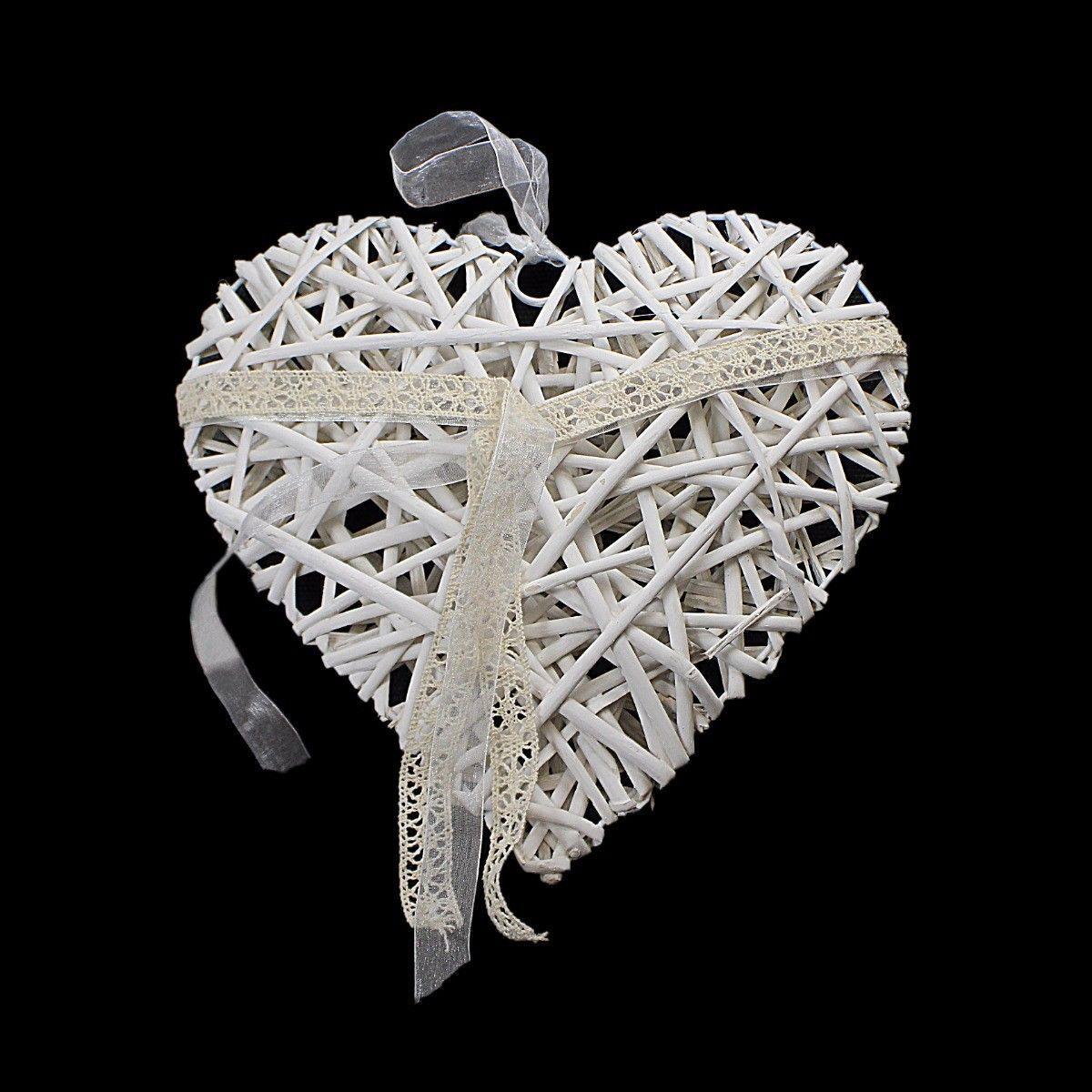 Heart Straw Wooden Hanging Heart Garland Home Decor 24cm 3545