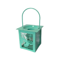 Small Metal Glass Square Garden Lantern Tealight Candle Holder Butterfly Design 6.5 x 7 cm Assorted Colours 3575 (Parcel Plus Rate)