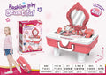 6610-1 Girls' 2-in-1 Pretend Play Beauty Makeup Set – Draw-Bar Box &amp; Dressing Table Toy