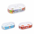 Plastic Dog Cat Feeding Bowl Assorted Colour With Printed Design Pets 21cm x 8cm   0070