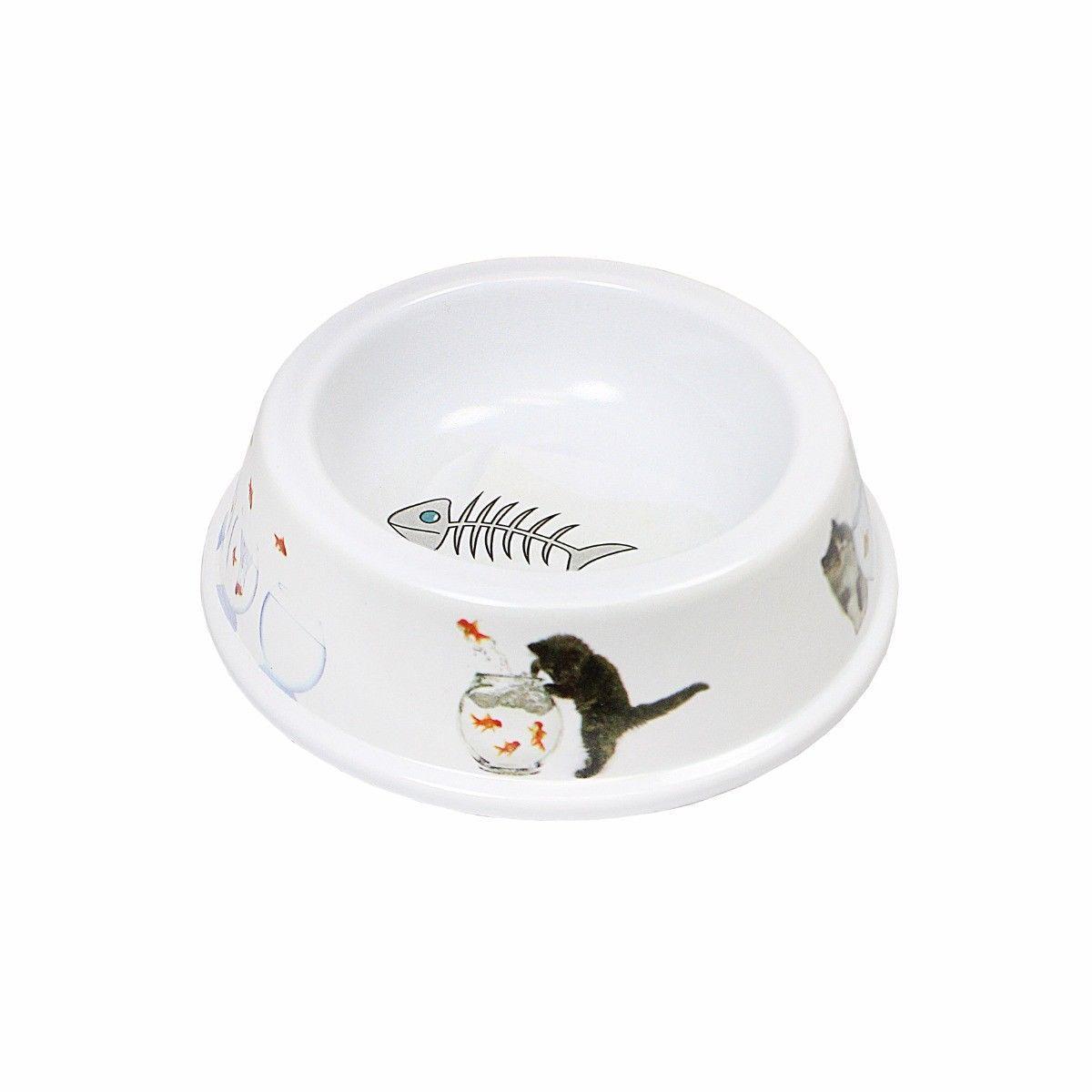 Plastic Cat Feeding Bowl In Print Design 11.5cm 0068