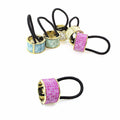 Hair Bobble Tie Band Rubber Band with Clip 3.4cm Assorted Designs and Colours 2317