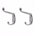 Hat And Coat Hooks Chromed With Screws Pack Of 2 Diy Home 0223 A