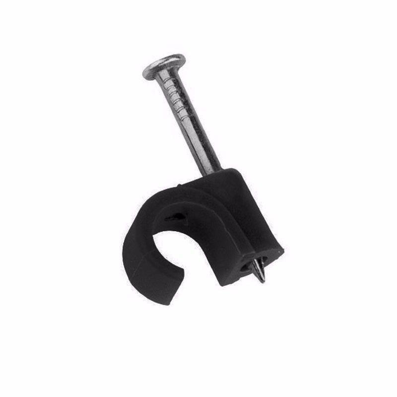 7mm (6+) Cable Clips Round Black Pack of 40  0152
