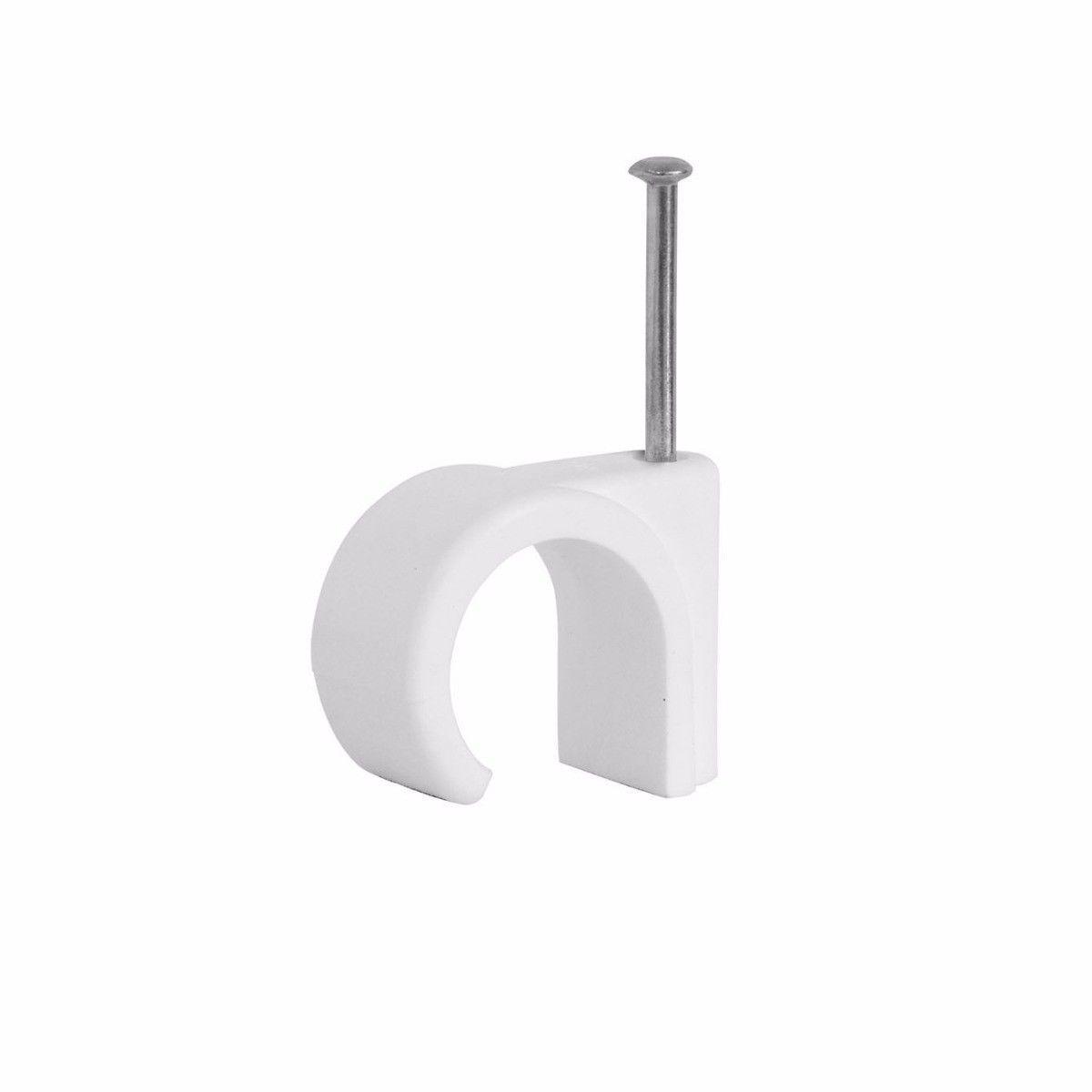 Value Pack Cable Clips Round White 4mm 0145