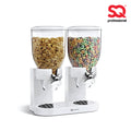SQ Professional Plastic Double Hotel Cereal Dispenser 2 x 0.5L White 1740 / 4326