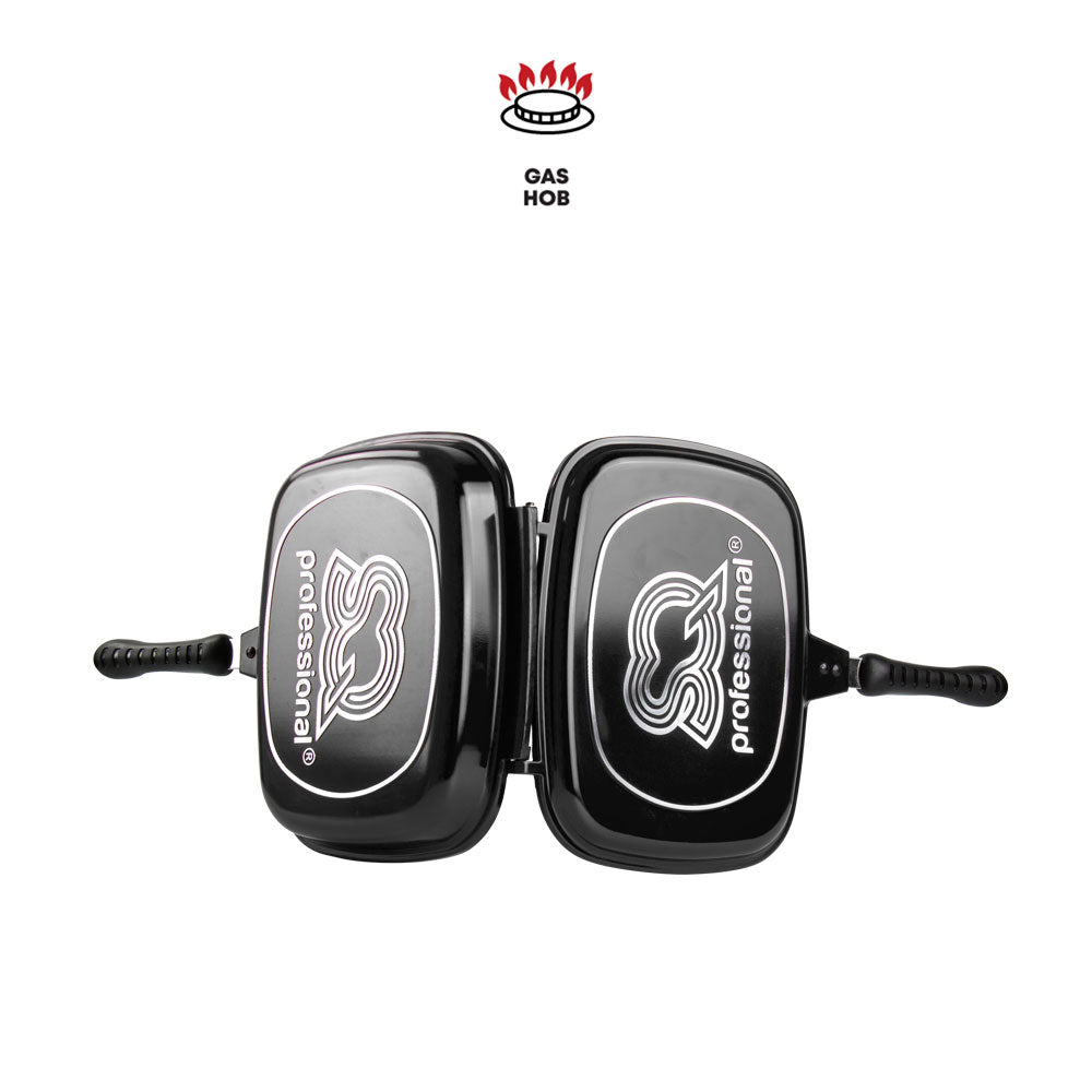 SQ Professional Nea Diecast Double Sided Magic Pan 32cm Nera Black 4482
