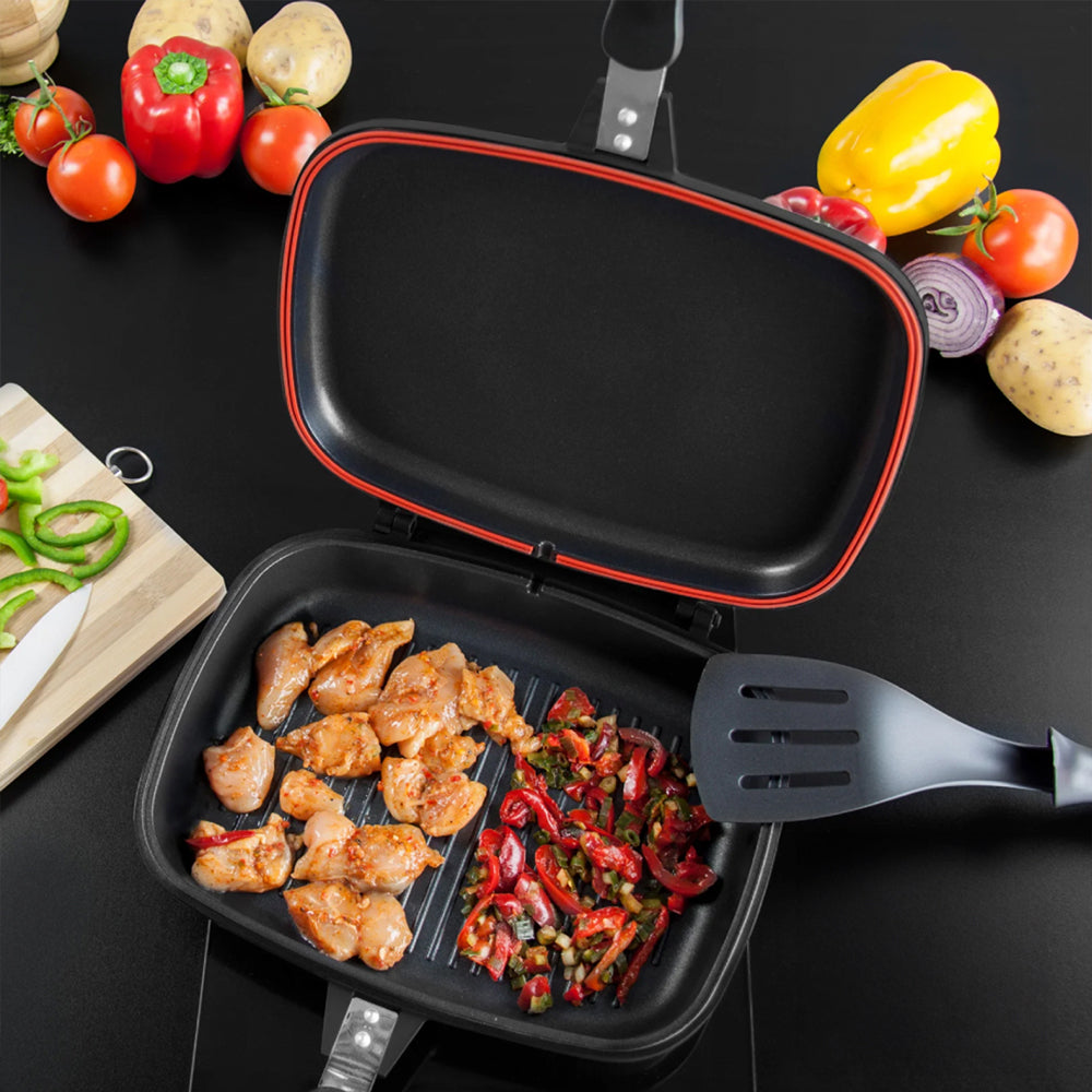 SQ Professional Nea Diecast Double Sided Magic Pan 32cm Nera Black 4482