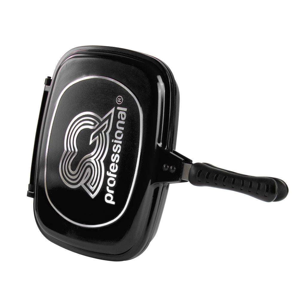 SQ Professional Nea Diecast Double Sided Magic Pan 32cm Nera Black 4482