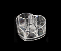 Transparent Acrylic Heart Shaped Cosmetic Make Up Organiser 11 x 9 x 5.8 cm 4696