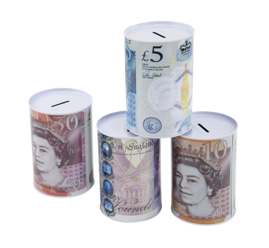 MTM99 Medium Coin Money Tin Piggy Bank Savings Box 12 x 16cm Assorted Designs SKU 2295/4797