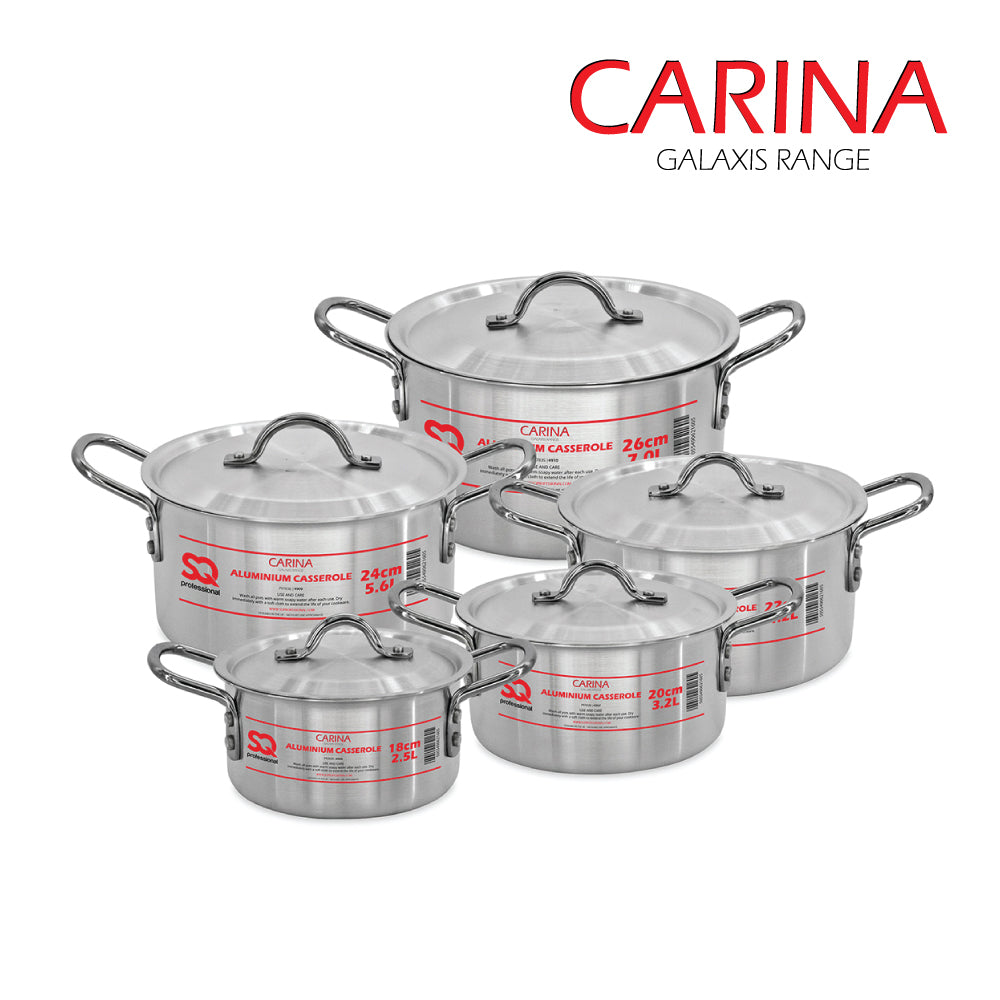 SQ Professional Galaxis Carina Aluminium Casserole Set of 5 18-20-22-24-26cm 2159 / 4881