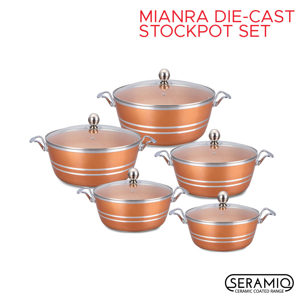 SQ Professional Seramiq Mianra Diecast Stockpot Set of 5 Axinite 4925