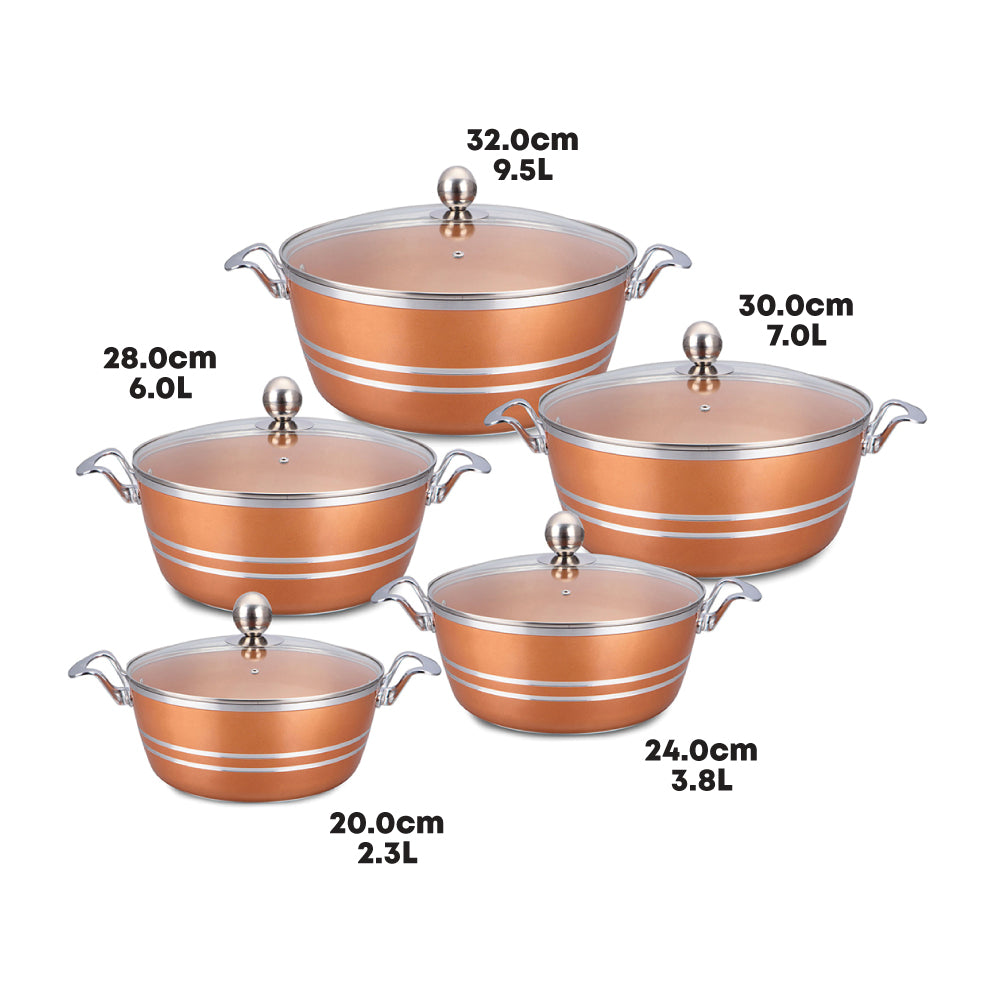 SQ Professional Seramiq Mianra Diecast Stockpot Set of 5 Axinite 4925
