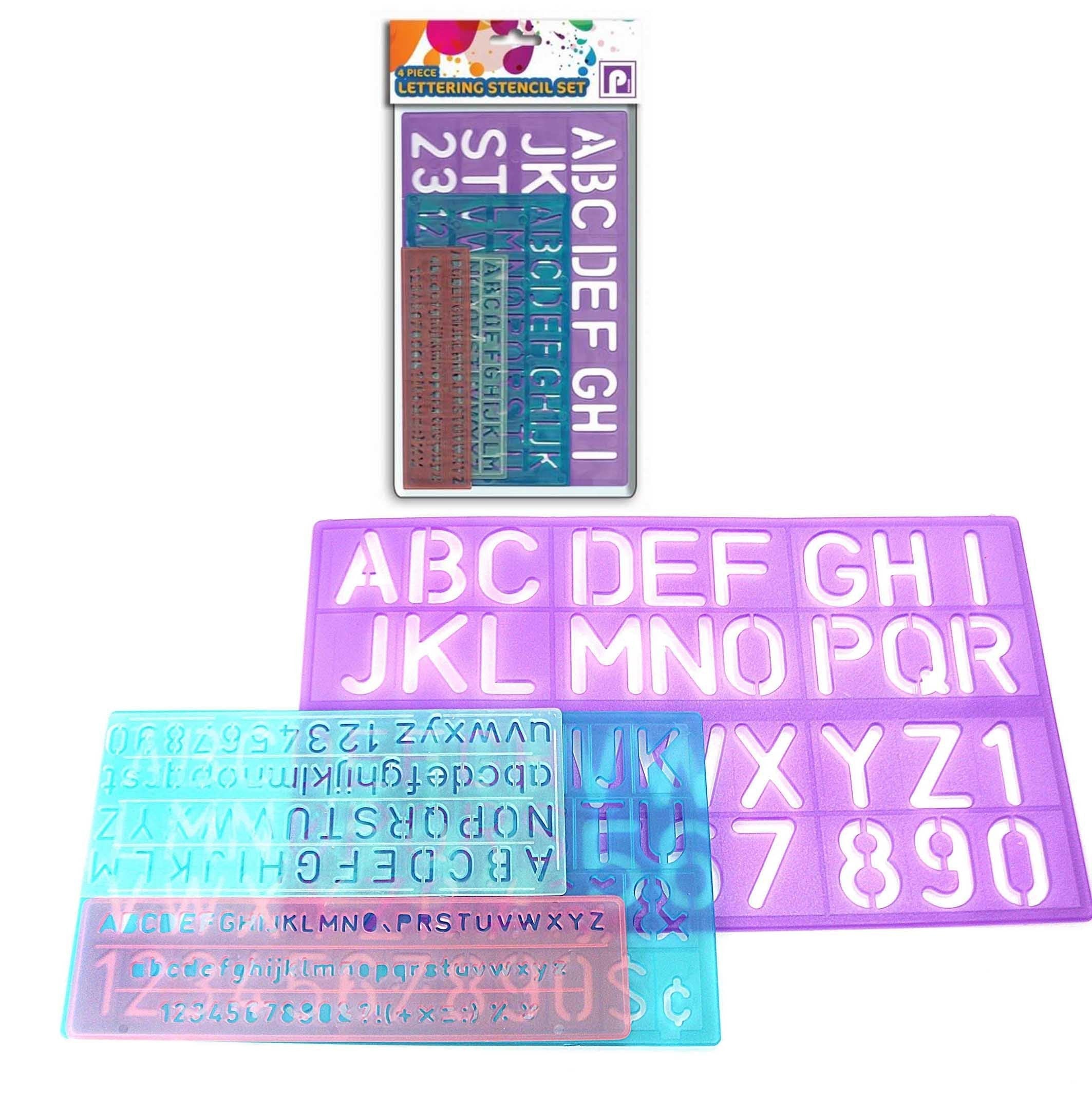 Stationery Plastic Alphabet Letter Drawing Stencil Set of 3 P2428A