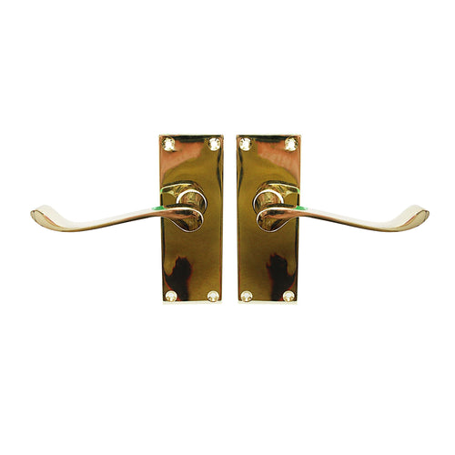 4" Vic Scroll Latch Handle Brassed 0923