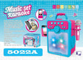 5022A Light Up Boom Box Karaoke Music Set Square Blue
