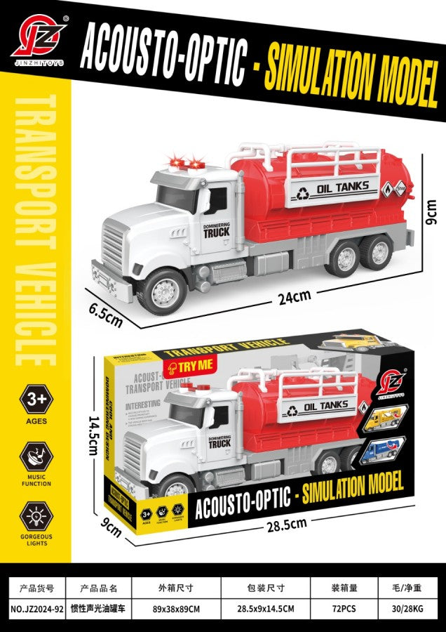 JZ2024-92 Fire Truck - Friction Powered Toy with Sound & Lights