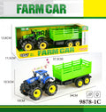 9878-1C Inertia-Powered Tractor with Trailer – Battery Operated, Sound Effects, 2 Colors | Farm Toy for Kids