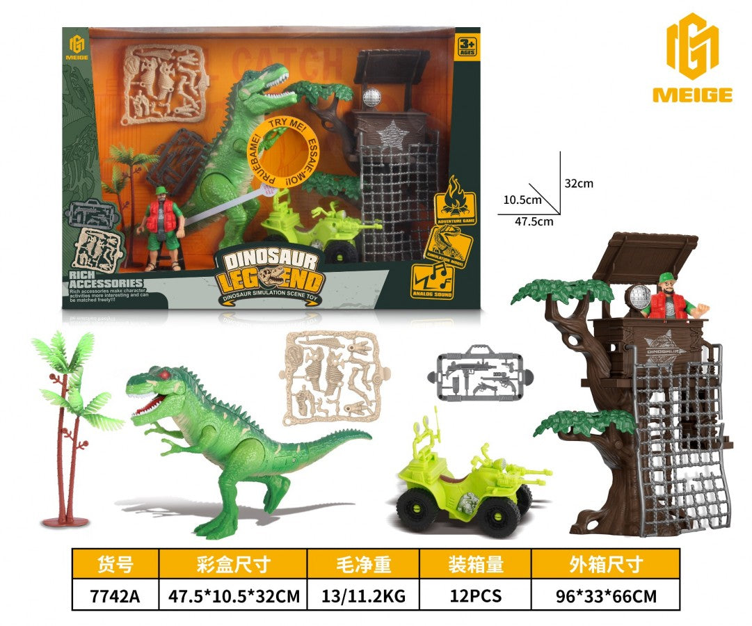 7742A Grand Dinosaur Adventure Playset - Dino Tower with Accessories