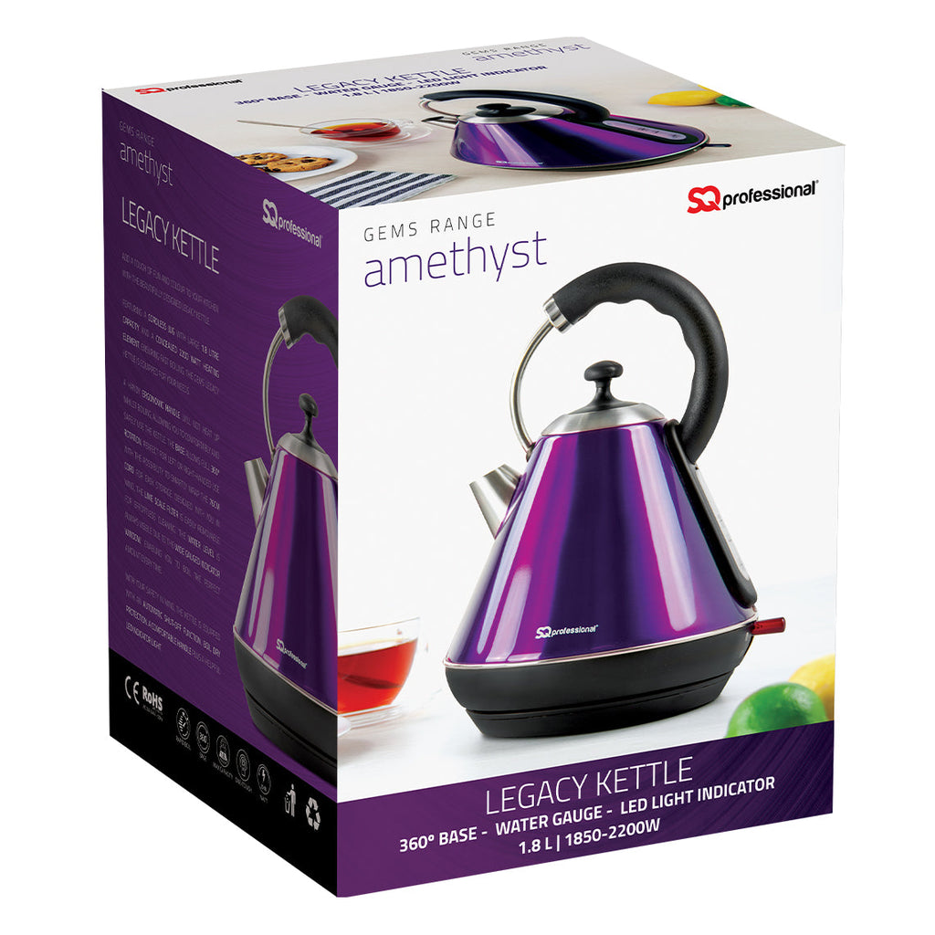 SQ Professional Gems Legacy Kettle 1.8 Litre 2200 Watt Onyx 3430