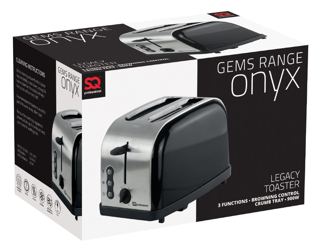 SQ Professional Gems Legacy 2 Slice Toaster 900W Onyx 3433 A