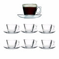 PB Vela Glass Espresso Coffee Cups with Saucers 80ml Set of 12 97301