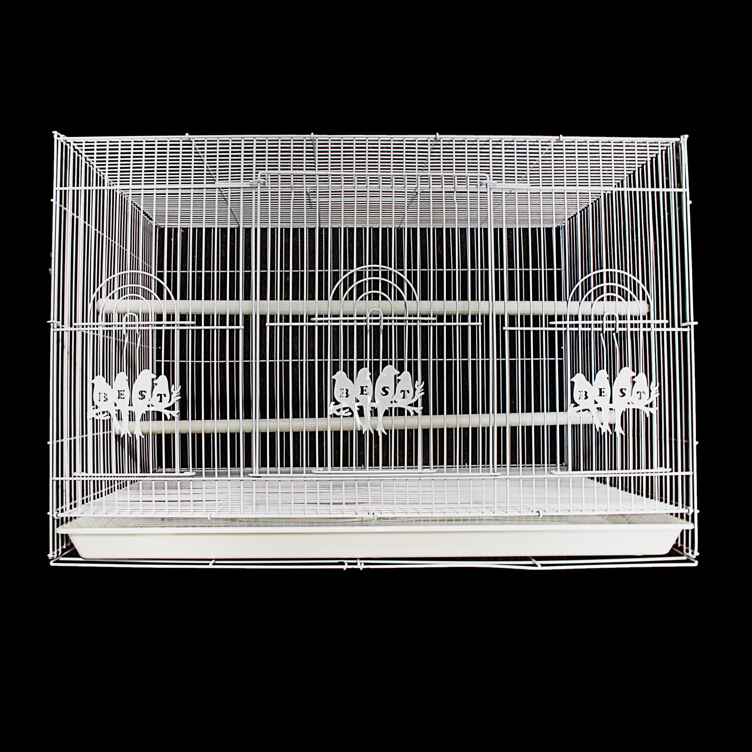 Large White Rectangular Metal Bird Cage 60 x 40 cm 4950