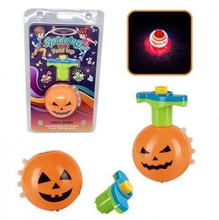 3788C-8 Spinning Speed Twist Top Light Up Pumpkin