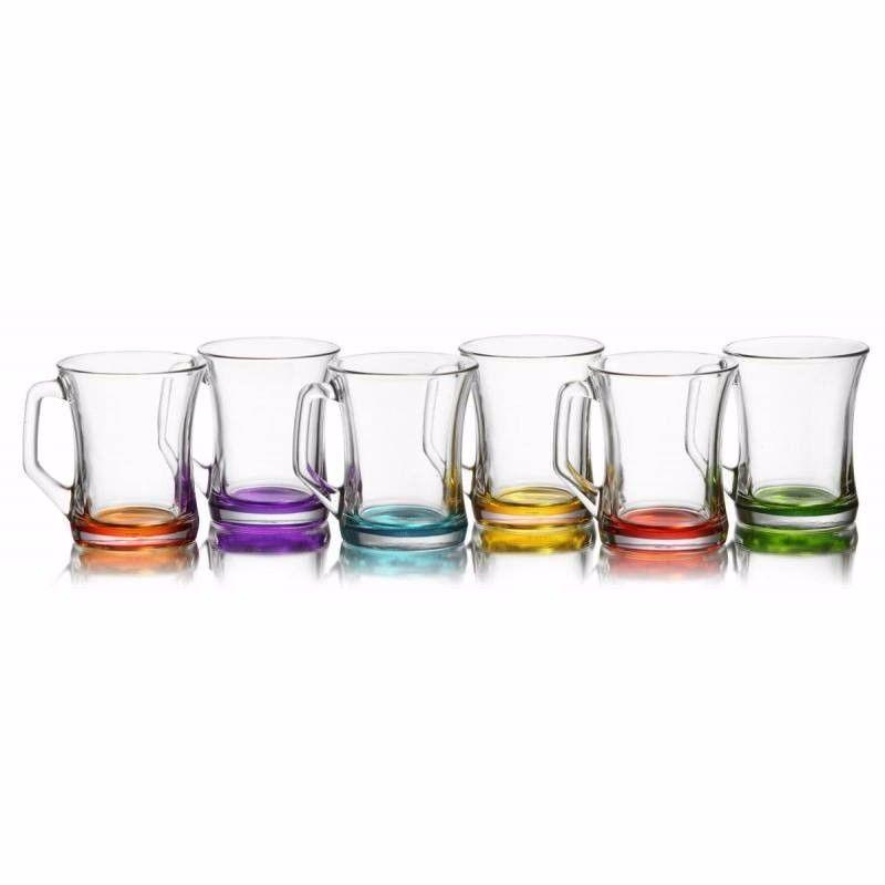 Zen Coral Glass Mugs Set of 6 ZEN313EC