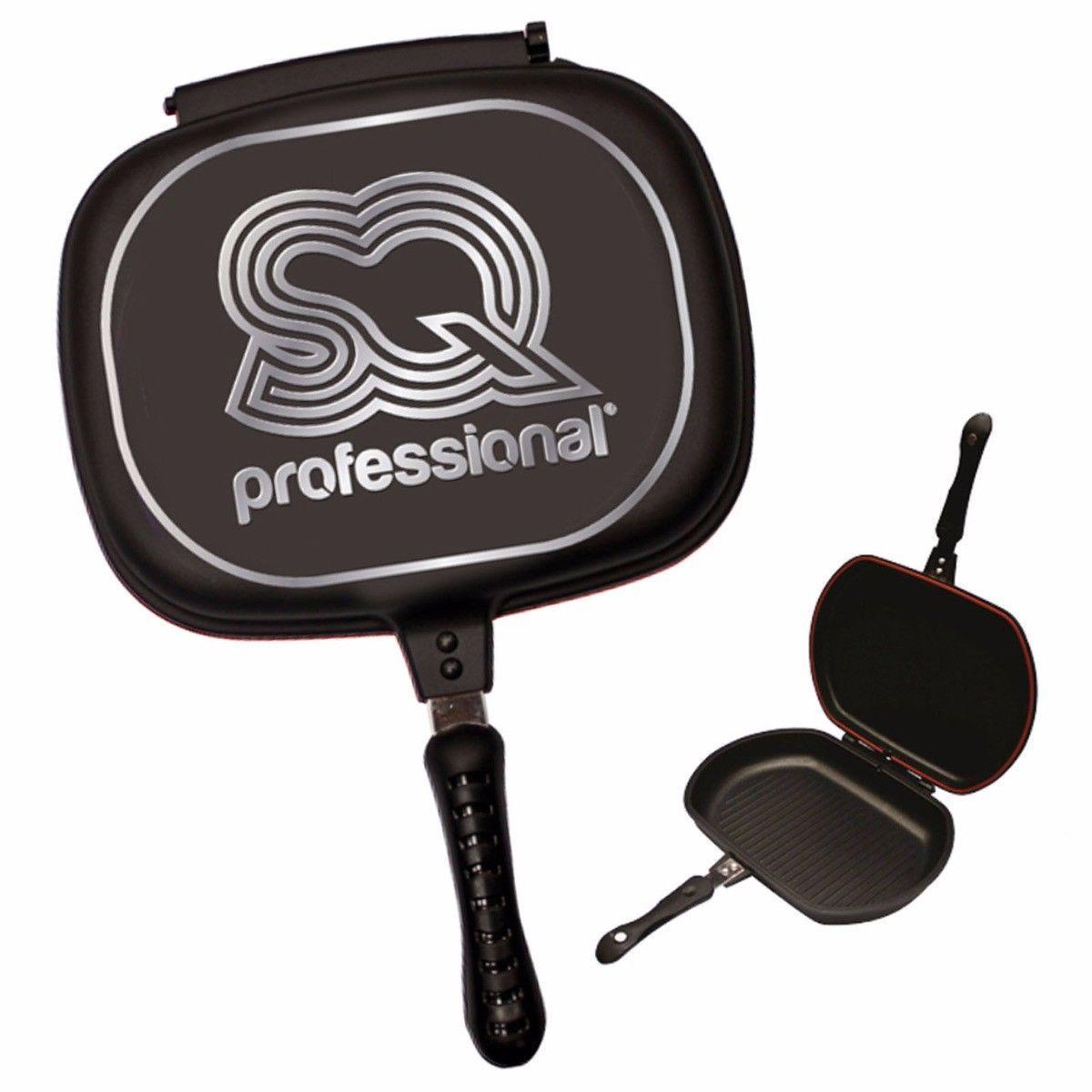 SQ Professional Nea Diecast Double Sided Magic Pan 32cm Nera Black 4482
